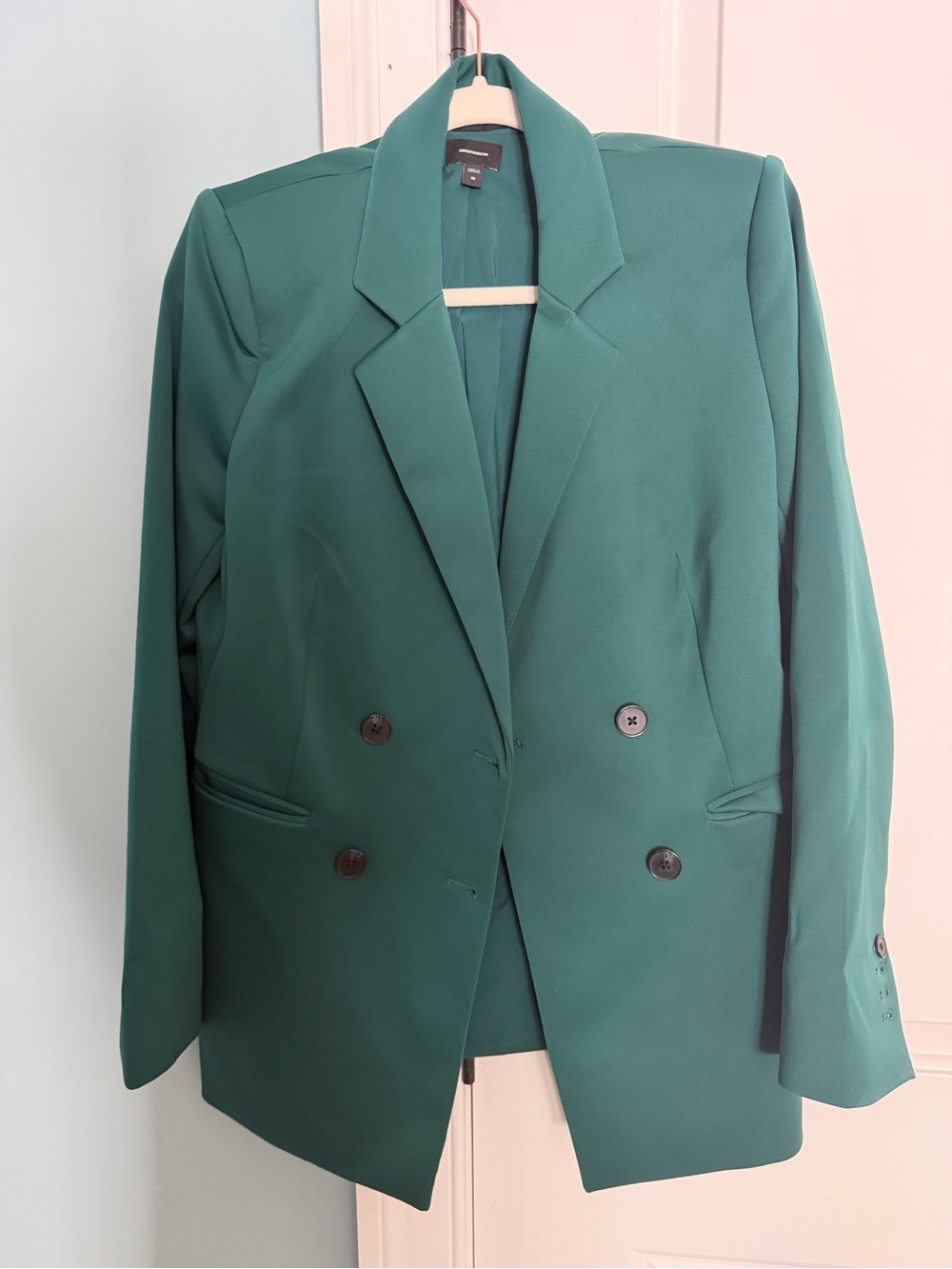 Express Teal Green Double-Breasted Blazer
